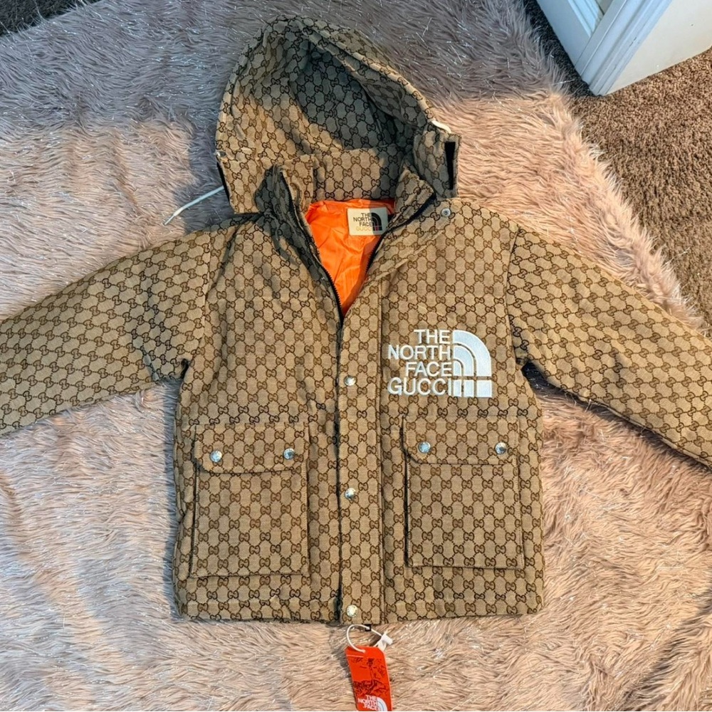Gucci Tan and Orange Puffer Jacket